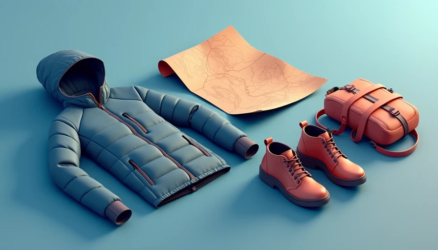 Illustration for spring hiking layer