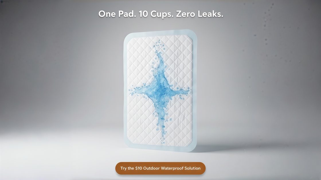 One Pad. 10 Cups. Zero Leaks. Try the $10 Outdoor Waterproof Solution.