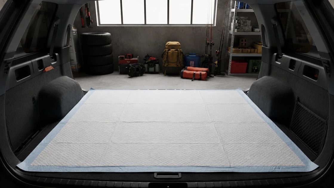 XXXXL Pad as a Waterproof Car Mat Hiking Solution, Full Trunk Coverage