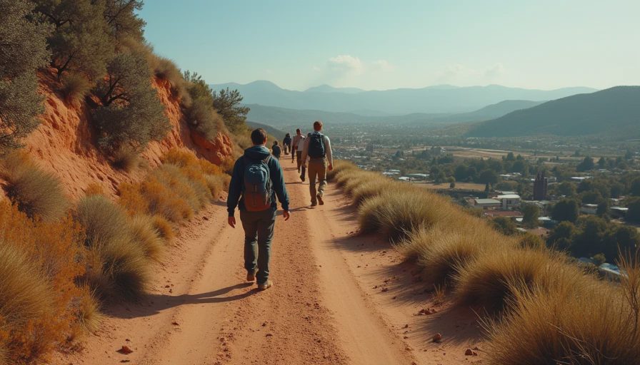 Visual context for trail to town clothing