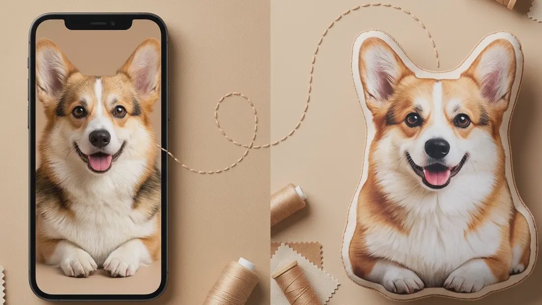 From photo to pillow: the personalization process starts with the picture you choose.