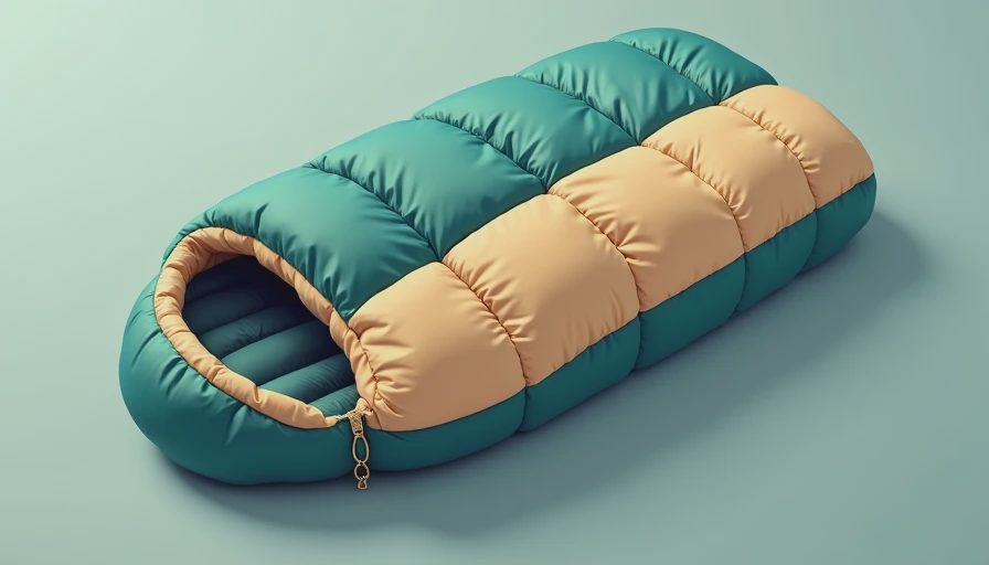 Visual context for goose down sleeping bag